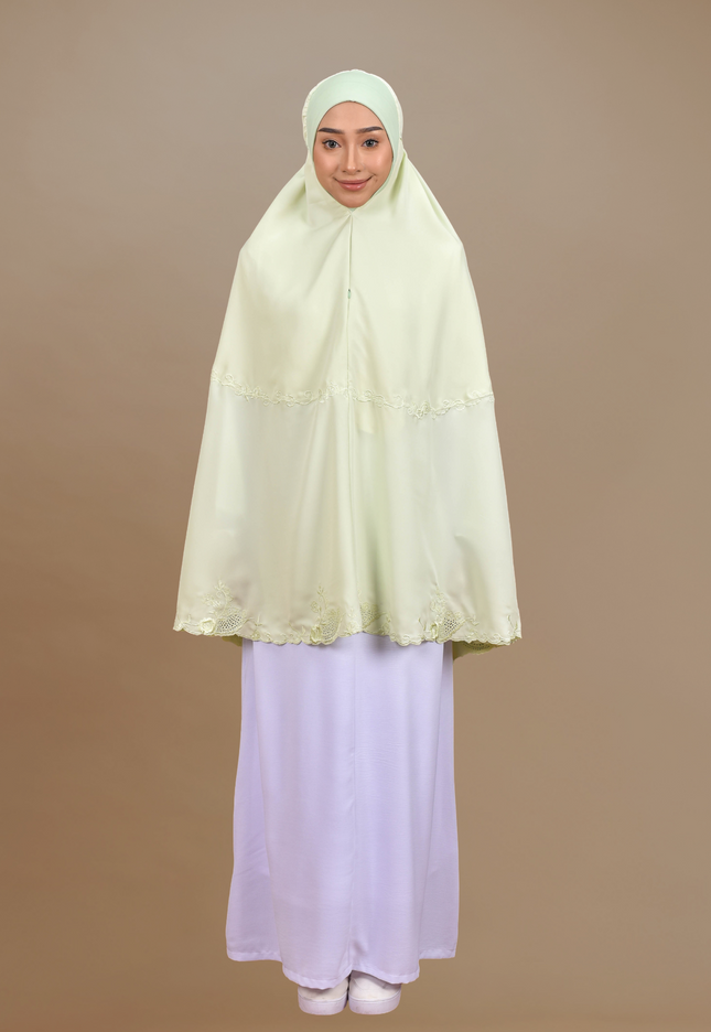 Faraza Zahra Mini Telekung Rosella in Green Apple
