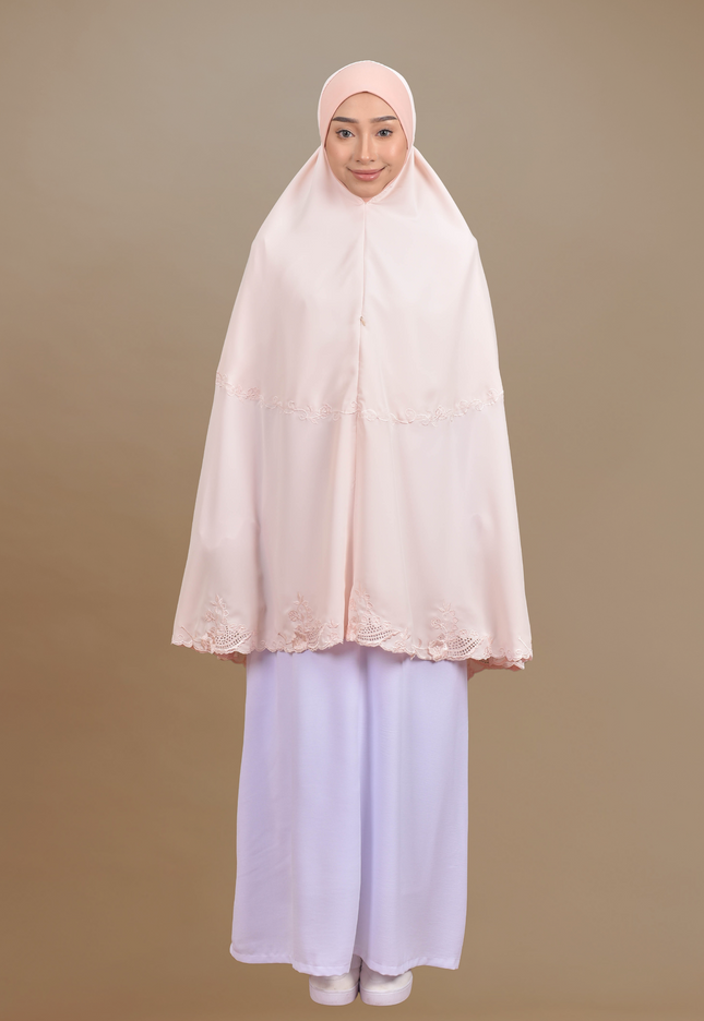 Faraza Zahra Mini Telekung Rosella in Soft Pink
