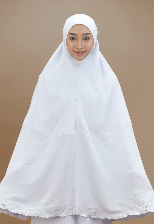 Faraza Zahra Mini Telekung Rosella in White(Putih)