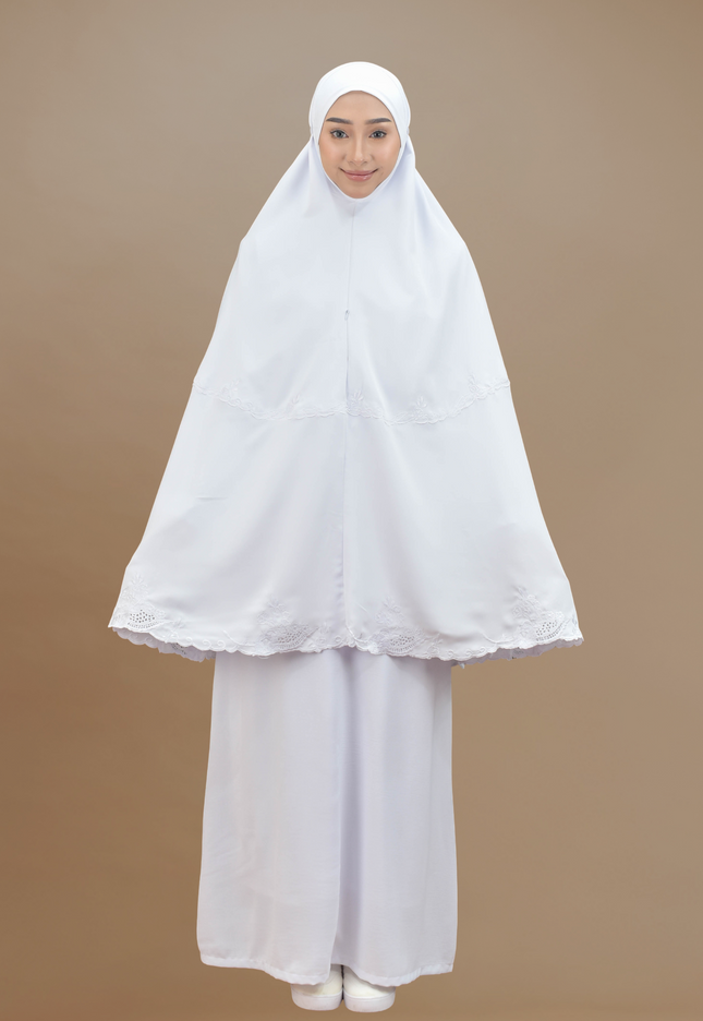 Faraza Zahra Mini Telekung Rosella in White(Putih)