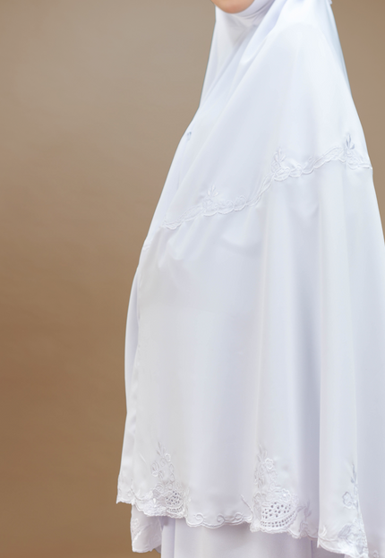 Faraza Zahra Mini Telekung Rosella in White(Putih)