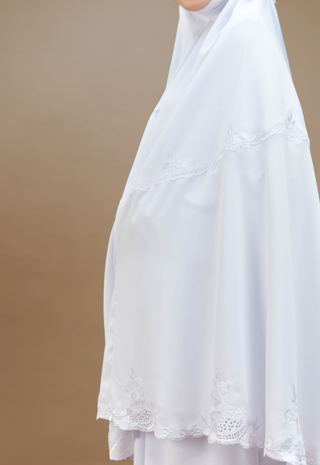Faraza Zahra Mini Telekung Rosella in White(Putih)