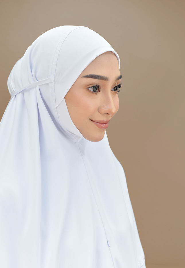 Faraza Zahra Mini Telekung Rosella in White(Putih)