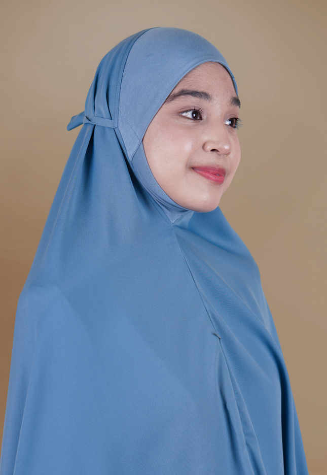 Faraza Zahra Mini Telekung Sumayyah in Biru Denim