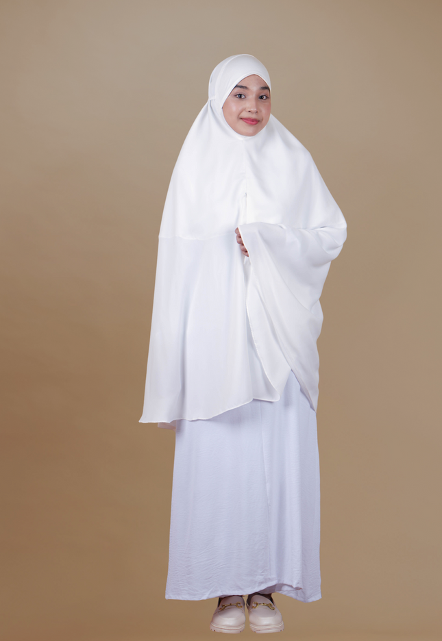 Faraza Zahra Mini Telekung Sumayyah in White (Putih)