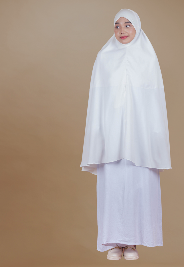 Faraza Zahra Mini Telekung Sumayyah in White (Putih)