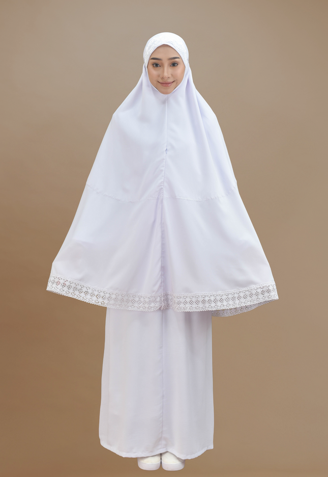 Faraza Zahra Mini Telekung Silk - Lembut, Sejuk dan Selesa