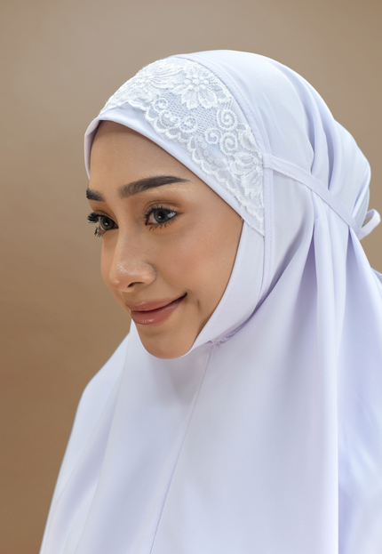 Faraza Zahra Mini Telekung Silk - Lembut, Sejuk dan Selesa