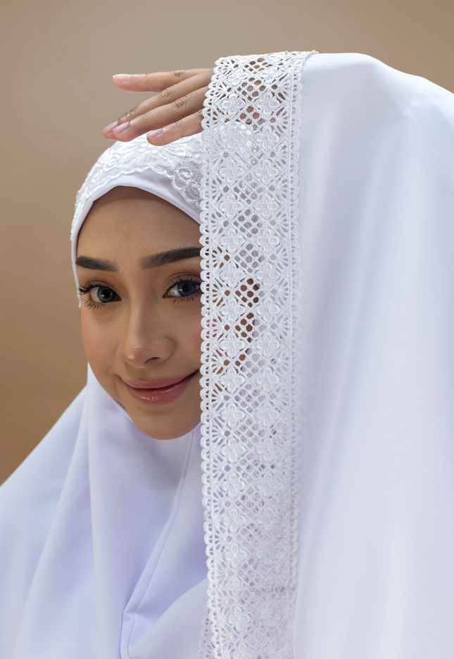Faraza Zahra Mini Telekung Silk - Lembut, Sejuk dan Selesa