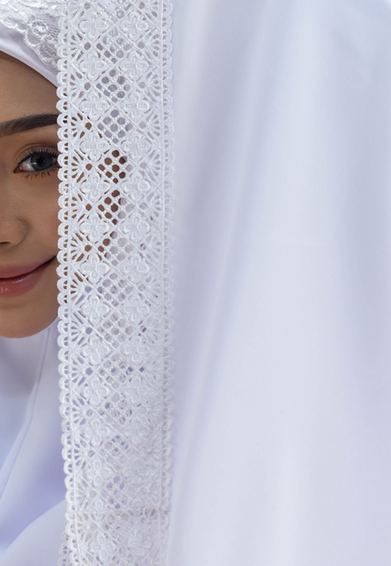 Faraza Zahra Mini Telekung Silk - Lembut, Sejuk dan Selesa