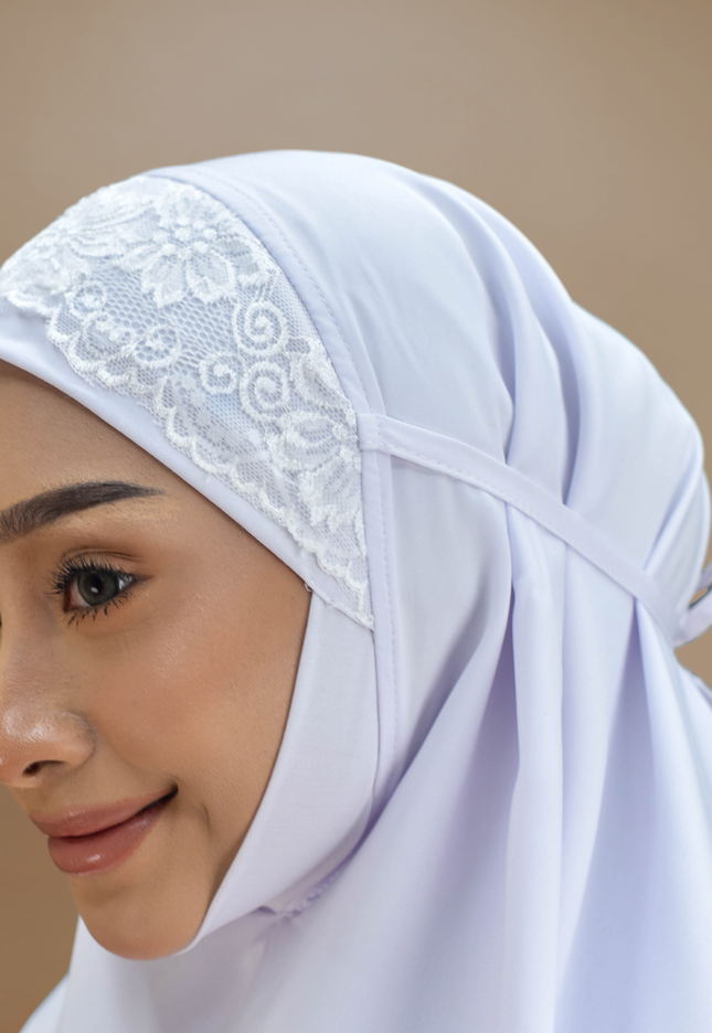 Faraza Zahra Mini Telekung Silk - Lembut, Sejuk dan Selesa