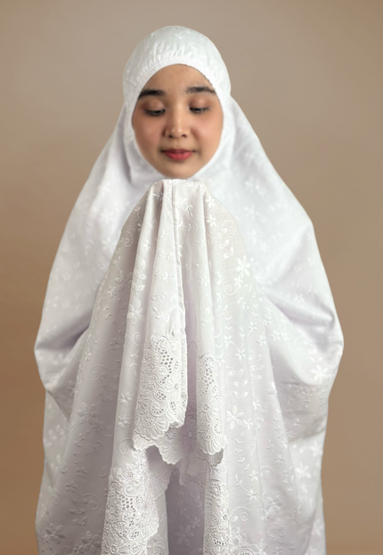 Faraza Zahra Telekung Fitri Sulam Penuh - Telekung Labuh, Sejuk dan Selesa