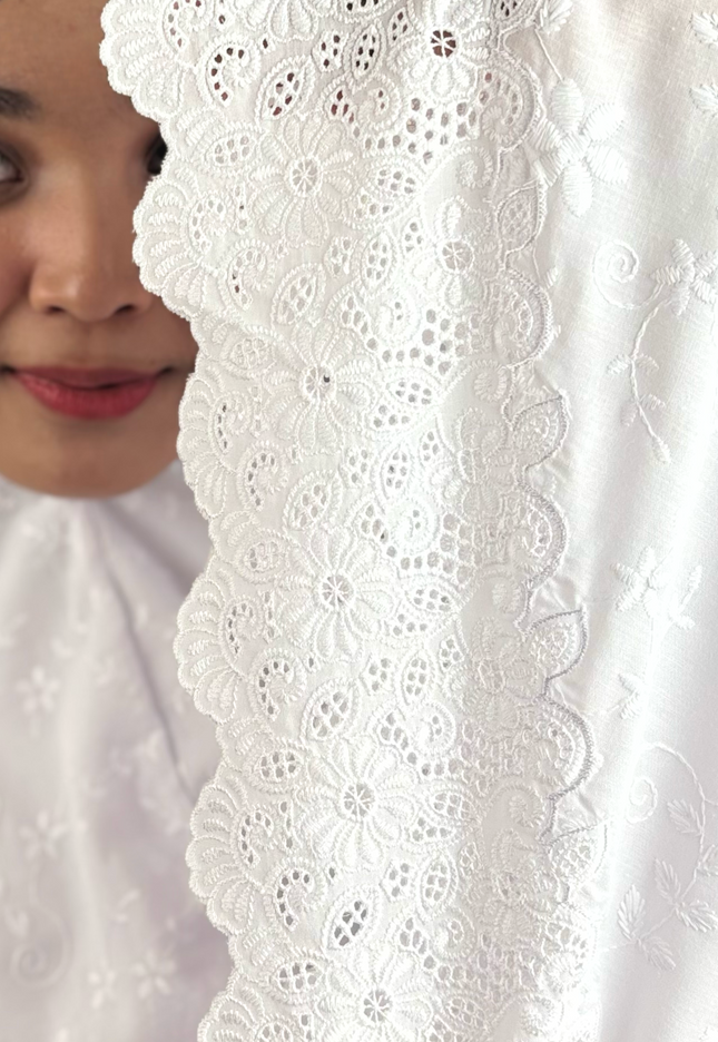 Faraza Zahra Telekung Fitri Sulam Penuh - Telekung Labuh, Sejuk dan Selesa