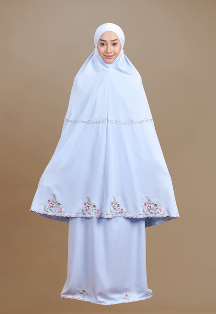 Faraza Zahra Telekung Rosella in Soft Blue