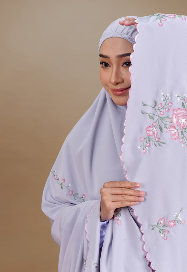 Faraza Zahra Telekung Rosella in Grey