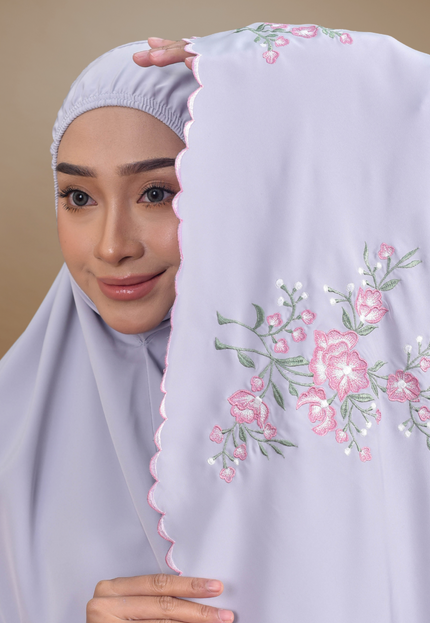 Faraza Zahra Telekung Rosella in Grey