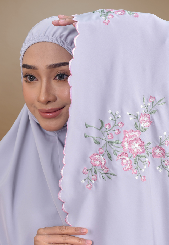 Faraza Zahra Telekung Rosella in Grey