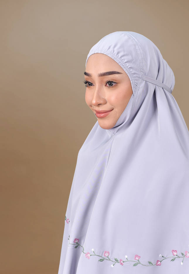 Faraza Zahra Telekung Rosella in Grey
