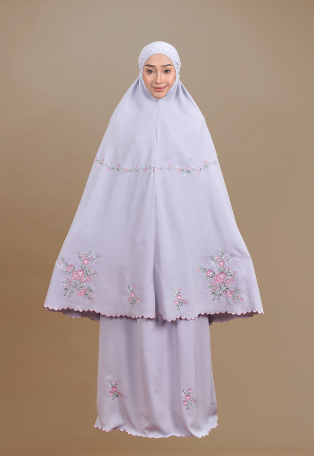 Faraza Zahra Telekung Rosella in Grey