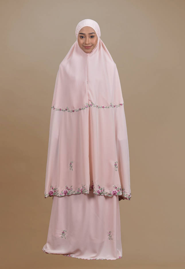 Faraza Zahra Telekung Rosella in Peach