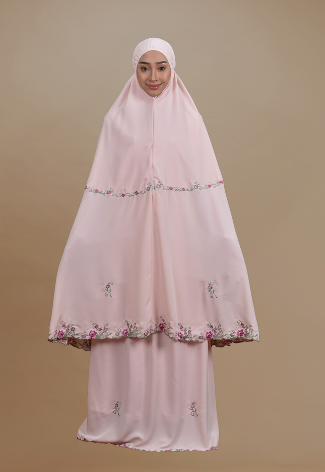 Faraza Zahra Telekung Rosella in Peach