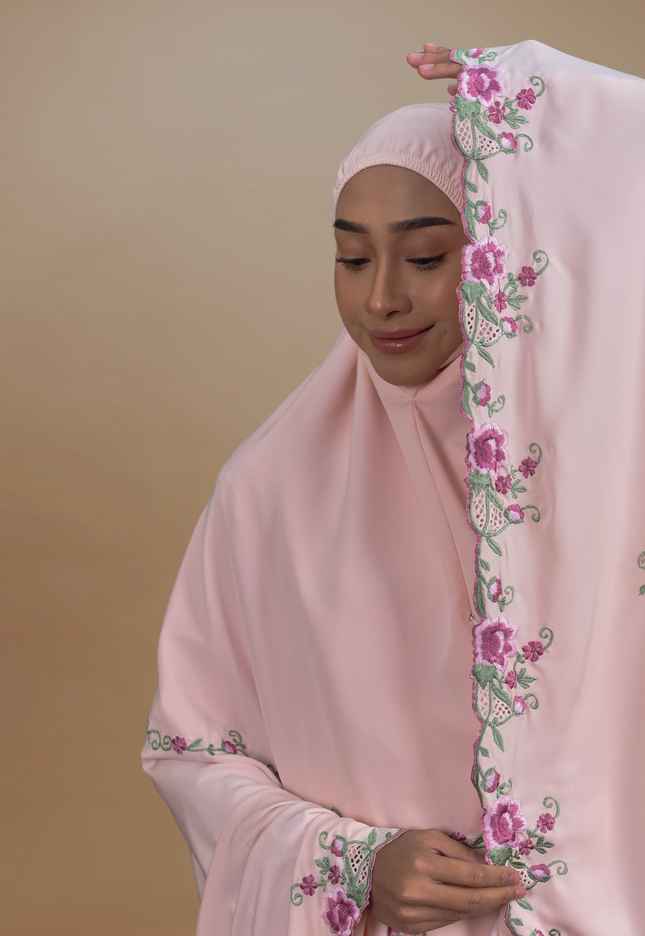 Faraza Zahra Telekung Rosella in Peach