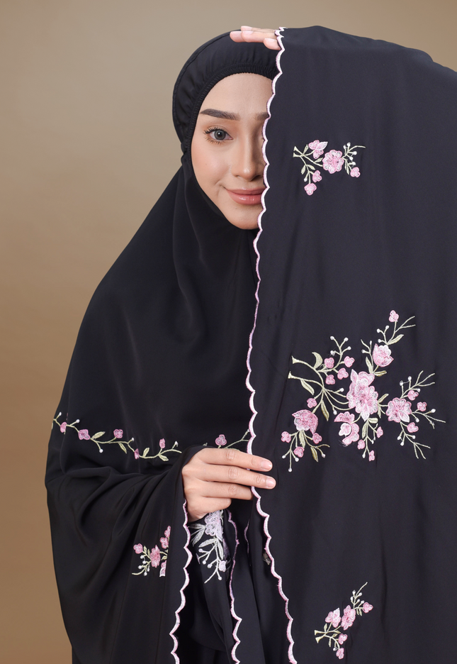 Faraza Zahra Telekung Rosella in Black (Hitam)