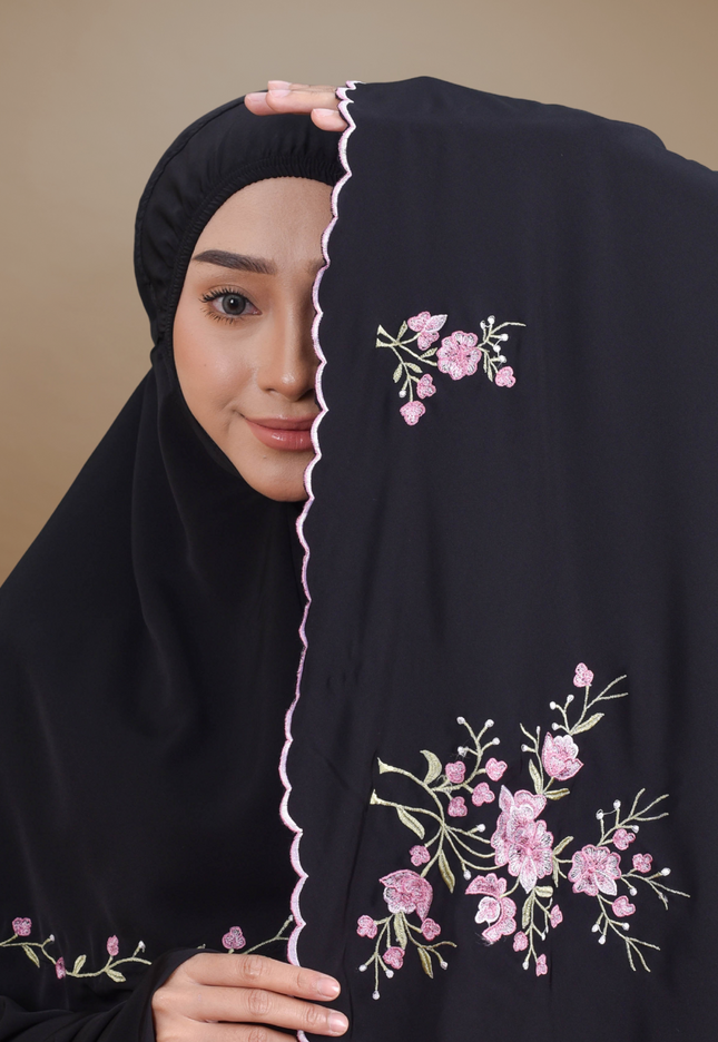 Faraza Zahra Telekung Rosella in Black (Hitam)