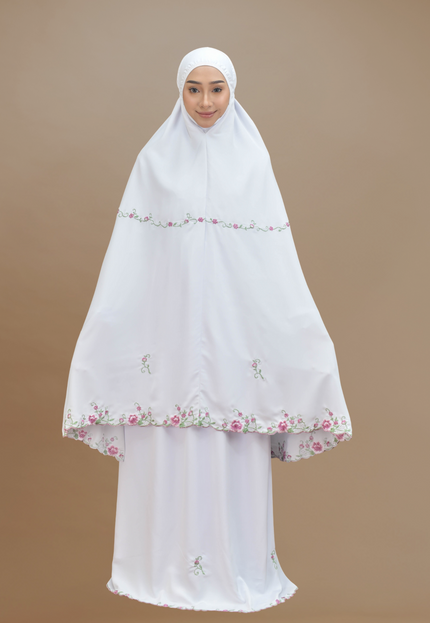 Faraza Zahra Telekung Rosella in White (Putih)