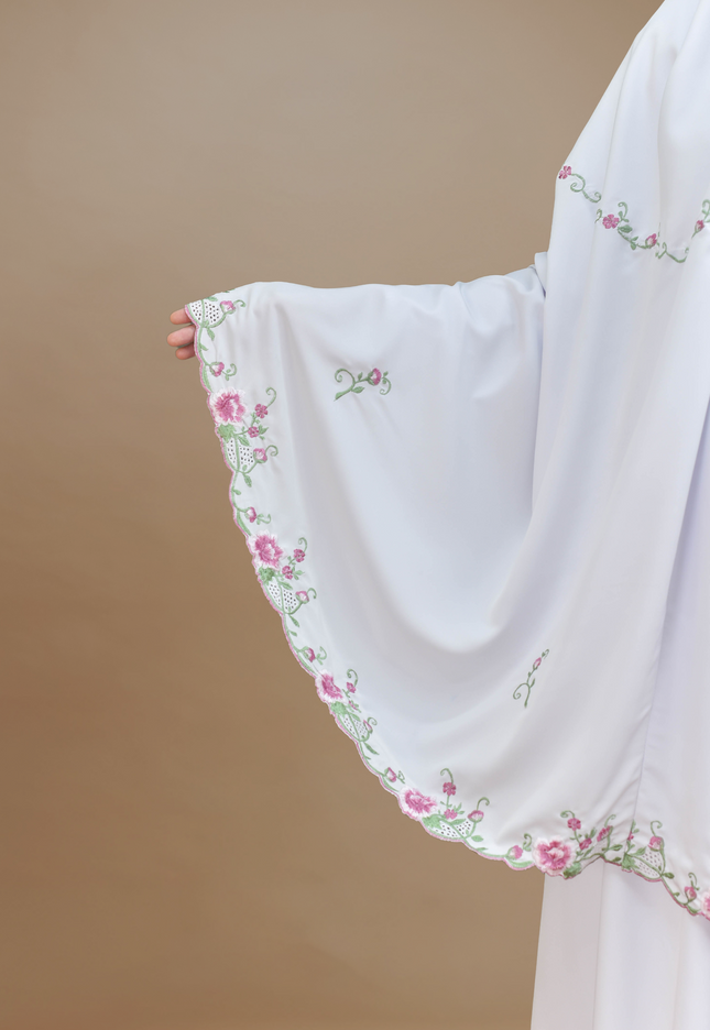 Faraza Zahra Telekung Rosella in White (Putih)