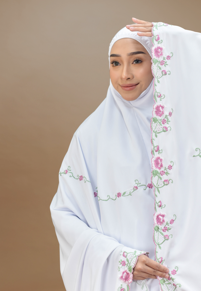 Faraza Zahra Telekung Rosella in White (Putih)